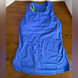 Fabletics Blue Fitted Sleeveless Muscle Tee